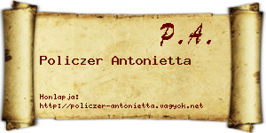 Policzer Antonietta névjegykártya